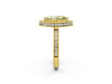 Yellow gold Fancy Yellow Marquise  Halo Diamond Engagement Ring with Milgrain Pave Band and Four-Prong Setting_137