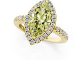 Yellow gold Fancy Yellow Marquise  Halo Diamond Engagement Ring with Pavé Band and Four-Prong Setting_118