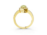 Yellow gold Fancy Yellow Marquise  Halo Diamond Engagement Ring with Pavé Band and Four-Prong Setting_120