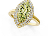 Yellow gold Fancy Yellow Marquise  Halo Diamond Engagement Ring with Solitaire Band and Four-Prong Setting_1