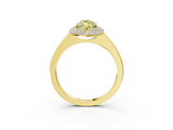 Yellow gold Fancy Yellow Marquise  Halo Diamond Engagement Ring with Solitaire Band and Four-Prong Setting_3