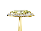 Yellow gold Fancy Yellow Marquise  Halo Diamond Engagement Ring with Solitaire Band and Four-Prong Setting_5