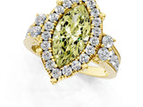 Yellow gold Fancy Yellow Marquise  Halo Diamond Engagement Ring with Split Shank and Four-Prong Setting 1