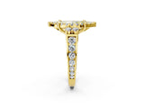 Yellow gold Fancy Yellow Marquise  Halo Diamond Engagement Ring with Split Shank and Four-Prong Setting 2
