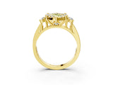 Yellow gold Fancy Yellow Marquise  Halo Diamond Engagement Ring with Split Shank and Four-Prong Setting 3