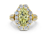 Yellow gold Fancy Yellow Marquise  Halo Diamond Engagement Ring with Split Shank and Prong Setting_28