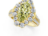Yellow gold Fancy Yellow Marquise  Halo Diamond Engagement Ring with Split Shank and Prong Setting_29