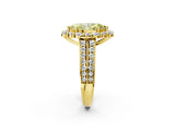 Yellow gold Fancy Yellow Marquise  Halo Diamond Engagement Ring with Split Shank and Prong Setting_30