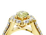 Yellow gold Fancy Yellow Marquise  Halo Diamond Engagement Ring with Split Shank and Prong Setting_32