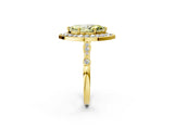 Yellow gold Fancy Yellow Marquise  Halo Diamond Engagement Ring with Twisted Band and Four-Prong Setting 3