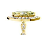 Yellow gold Fancy Yellow Marquise  Halo Diamond Engagement Ring with Twisted Band and Four-Prong Setting