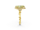 Yellow gold Fancy Yellow Marquise  Halo Diamond Engagement Ring with Vintage-Inspired Band and Four-Prong Setting_5