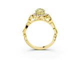 Yellow gold Fancy Yellow Marquise  Halo Diamond Engagement Ring with Vintage-Inspired Band and Four-Prong Setting_6
