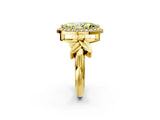 Yellow gold Fancy Yellow Marquise  Halo Diamond Floral Band with Four-Prong Setting_37