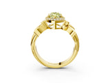 Yellow gold Fancy Yellow Marquise  Halo Diamond Floral Band with Four-Prong Setting_38