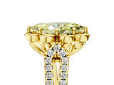 Yellow gold Fancy Yellow Marquise  Halo Diamond Floral Split Shank Engagement Ring 5