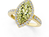 Yellow gold Fancy Yellow Marquise  Halo Diamond Pavé Band Ring with Prong Setting_1