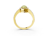 Yellow gold Fancy Yellow Marquise  Halo Diamond Pavé Band Ring with Prong Setting_3