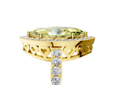 Yellow gold Fancy Yellow Marquise  Halo Diamond Pavé Band Ring with Prong Setting_5