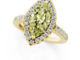 Yellow gold Fancy Yellow Marquise  Halo Diamond Pavé Solitaire Ring_62
