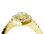 Yellow gold Fancy Yellow Marquise  Halo Diamond Pavé Solitaire Ring_65