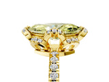 Yellow gold Fancy Yellow Marquise  Halo Diamond Pave Band Ring with Four-Prong Setting_20