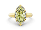 Yellow gold Fancy Yellow Marquise  Halo Diamond Ring with Cathedral Band and Four-Prong Setting_29