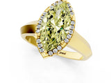 Yellow gold Fancy Yellow Marquise  Halo Diamond Ring with Cathedral Band and Four-Prong Setting_30