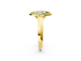 Yellow gold Fancy Yellow Marquise  Halo Diamond Ring with Cathedral Band and Four-Prong Setting_31