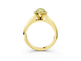 Yellow gold Fancy Yellow Marquise  Halo Diamond Ring with Cathedral Band and Four-Prong Setting_32
