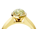 Yellow gold Fancy Yellow Marquise  Halo Diamond Ring with Cathedral Band and Four-Prong Setting_33