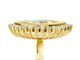 Yellow gold Fancy Yellow Marquise  Halo Diamond Ring with Milgrain Edge and Round Prong Setting_52