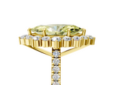 Yellow gold Fancy Yellow Marquise  Halo Diamond Ring with Pavé Band and Prong Setting_5