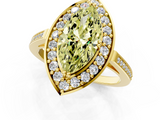 Yellow gold Fancy Yellow Marquise  Halo Diamond Ring with Split Shank and Four-Prong Setting_1