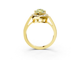 Yellow gold Fancy Yellow Marquise  Halo Diamond Ring with Split Shank and Four-Prong Setting_3