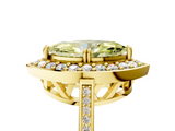 Yellow gold Fancy Yellow Marquise  Halo Diamond Ring with Split Shank and Four-Prong Setting_5