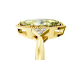 Yellow gold Fancy Yellow Marquise  Halo Diamond Ring with Tapered Band and Four-Prong Setting_12