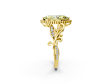 Yellow gold Fancy Yellow Marquise  Halo Diamond Ring with Vintage Split Shank and Four-Prong Setting_2
