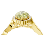 Yellow gold Fancy Yellow Marquise  Halo Diamond Ring with Vintage Split Shank and Four-Prong Setting_4