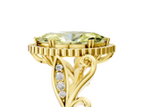 Yellow gold Fancy Yellow Marquise  Halo Diamond Ring with Vintage Split Shank and Four-Prong Setting_5