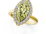 Yellow gold Fancy Yellow Marquise  Halo Diamond Solitaire with Pavé Band and Four-Prong Setting_17