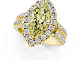 Yellow gold Fancy Yellow Marquise  Halo Diamond Split Shank Engagement Ring with Prong Setting_81