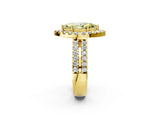 Yellow gold Fancy Yellow Marquise  Halo Diamond Split Shank Engagement Ring with Prong Setting_82