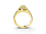 Yellow gold Fancy Yellow Marquise  Halo Diamond Split Shank Engagement Ring with Prong Setting_83