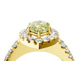 Yellow gold Fancy Yellow Marquise  Halo Diamond Split Shank Engagement Ring with Prong Setting_84