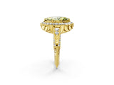 Yellow gold Fancy Yellow Marquise  Halo Diamond Split Shank Ring with Milgrain Detail_54