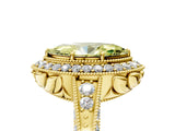 Yellow gold Fancy Yellow Marquise  Halo Diamond Split Shank Ring with Milgrain Detail_57
