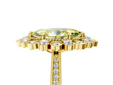 Yellow gold Fancy Yellow Marquise  Halo Milgrain Pave Diamond Ring with Four-Prong Setting 5