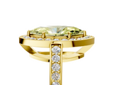 Yellow gold Fancy Yellow Marquise  Halo Pavé Diamond Engagement Ring with Bezel Setting_5