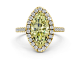 Yellow gold Fancy Yellow Marquise  Halo Pavé Diamond Engagement Ring with Four-Prong Setting_3